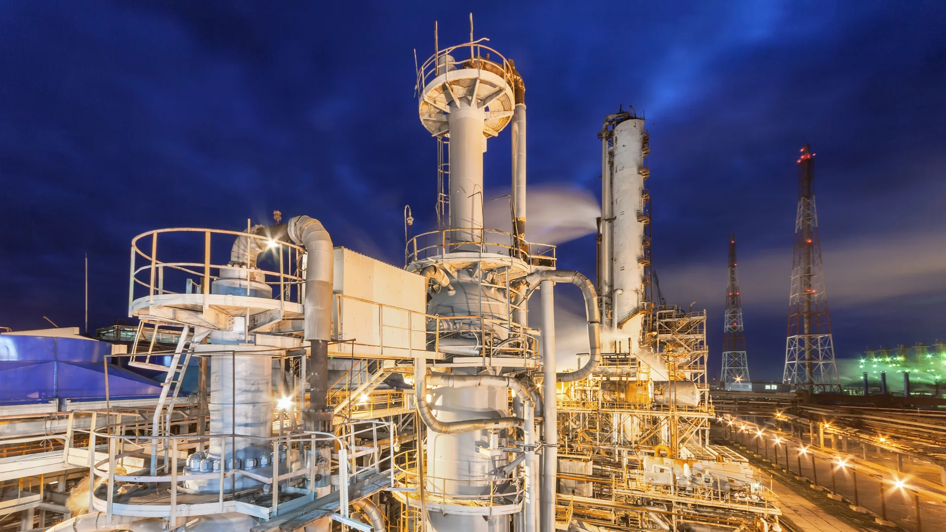 Ammonia Plant at night